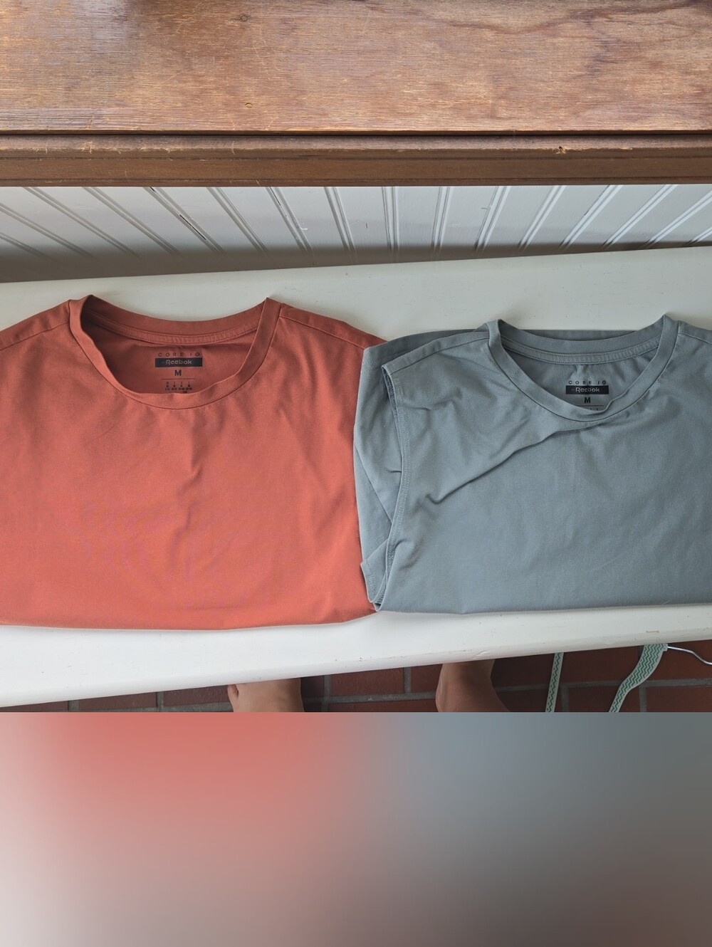 Reebok Crop Tanks in Rust and Green/Gray
